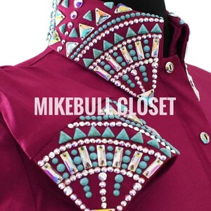 Dark Pink Western Pleasure Horse Show Shirt, Horsemanship, Women Rail Vest, Western Show Shirt