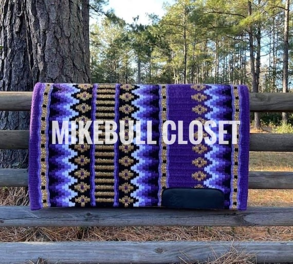 Purple Brown Western Pleasure Horse Show Saddle Pad 34x42 Inch