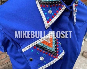 Chemise Western Pour Fille, Faite Main - Show, équitation, Rodéo, Taille M, USA