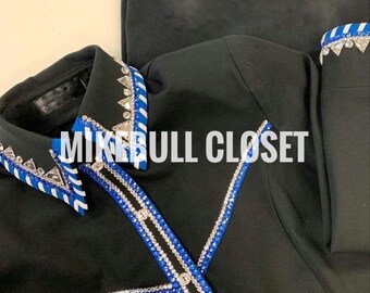 Black Western Show Shirt, Women's Horsemanship Vest, Rhinestone Rodeo Queen Jacket