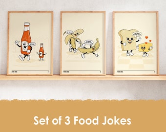 Funny Kitchen Wall Art- Set Of 3 Funny Prints