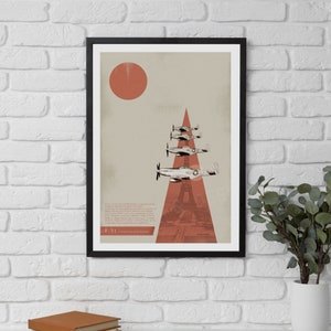 P-51 Mustang Formation WW2 Minimalist Modern Art Print