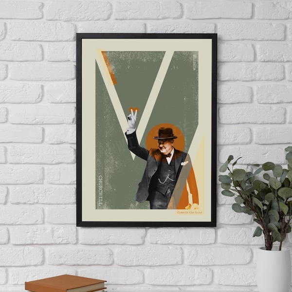 Winston Churchill inspired modern art print