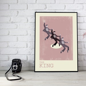 The King Mid Century Minimalist Musician Print