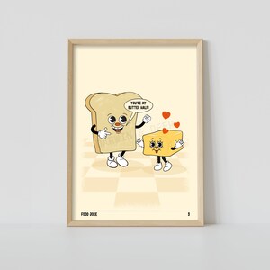Funny Kitchen Wall Art-Bread Joke-Retro Home Print