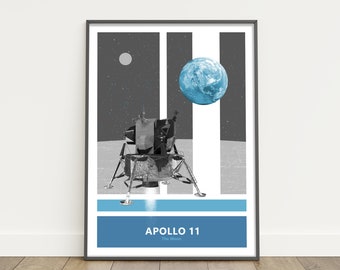 Apollo 11 Moon Landing Minimalist Space Print