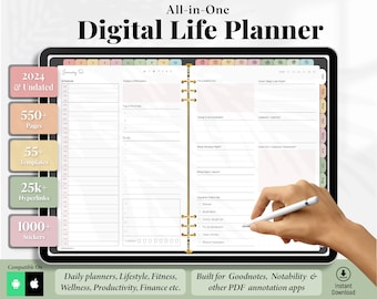Digital Planner, Goodnotes Planner, iPad Planner, Notability Planner, Dated Digital Planner, 2024 Digital Planner, Daily Digital Planner