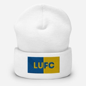 LUFC Leeds United FC Multicoloured embroidered Unisex Cuffed Beanie Hat