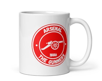 Taza de cerámica blanca del Arsenal, regalo para aficionados al fútbol