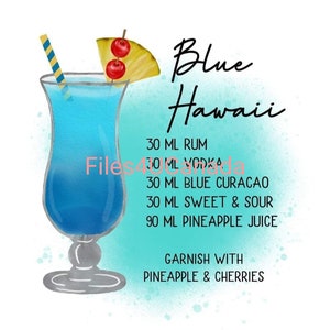 Blue hawaiian drink - Etsy España