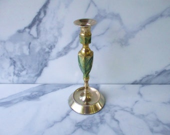 Vintage 10" H large brass candlestick, taper candle holder