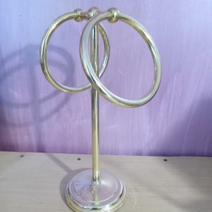 Vintage Brass Towel Holder, Brass towel Stand for Bathroom Decor,Gold Towel Stand Vanity, Bathroom Decor 11.75&quot; T