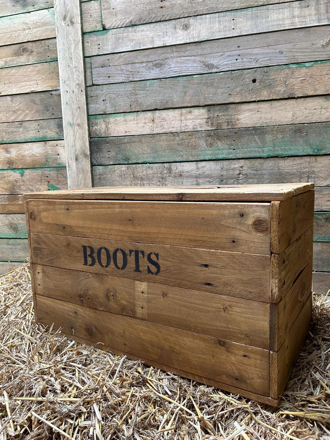 Rustic “boots” Storage Box With a Medium Oak Stain Finish. - Etsy UK