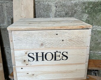 Rustic shoe storage box