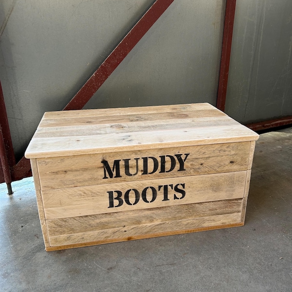 Caja de almacenamiento de zapatos con tapa abatible.