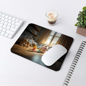 Alphabet Bunny | Mouse Pad PNG Sublimation Design, Cute Gaming Mousepad for Computer Desk Diy, Digital Download