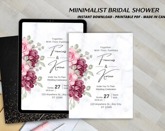 RedElegantFlowerWeddingInvitationTemplate.pdf editable canva template for business use