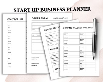 Printable Start up Business planner, daily weekly monthly planner, saving, Productivity, Finance, sinking fund tracker