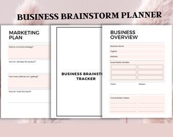 Printable Business Brainstorming planner, daily weekly monthly planner, saving, Productivity, Finance, sinking fund tracker