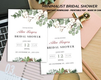 Greenery Safari Baby Shower Invitation | Cute Safari Baby Shower Invitation | Printable and Editable Template on Etsy