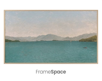 Samsung Frame TV Art | Vintage Lake Landscape 8K | New York, Lake George, Spring and Summer Landscape