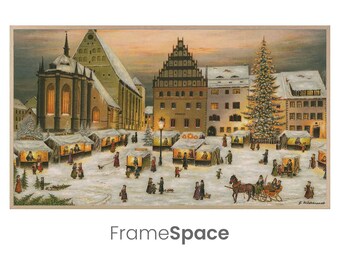 Samsung Frame TV Art 8K | Freiberg Christmas Markets | Holiday Markets in Germany, Winter Scene