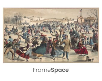 Samsung Frame TV Art 8K | Ice Skating in Central Park | Vintage Christmas Holiday, New York | American History