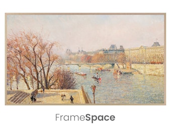 Samsung Frame TV Art 8K | Autumn Morning in Paris | Fall Colors, Parisian by Camille Pissarro