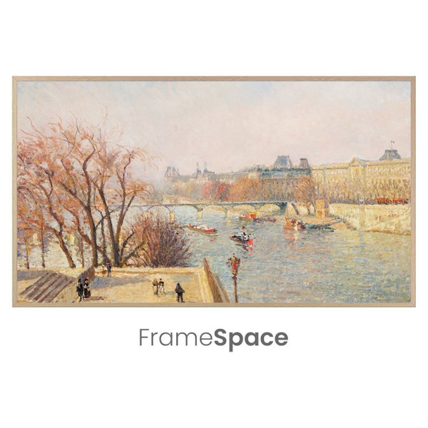 Samsung Frame TV Art 8K | Autumn Morning in Paris | Fall Colors, Parisian by Camille Pissarro