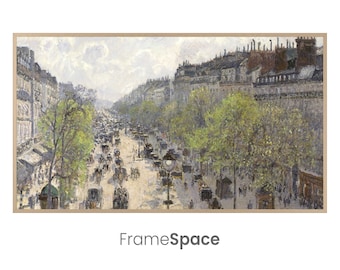Samsung Frame TV Art 8K | Boulevard Montmartre in Spring | Vintage Painting of Paris by Camille Pissarro