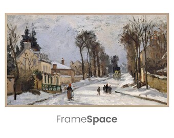 Samsung Frame TV Art 8K | French Countryside in Winter | Snowy Holiday, Christmas Landscape