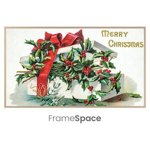 Samsung Frame TV Art 8K / Feliz Navidad, Tarjeta de Navidad Vintage / Postal navideña, Felices Fiestas