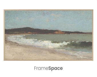 Samsung Frame TV Art 8K | Vintage Coastal Beach Painting | Painting by Winslow Homer | Neutral Colors