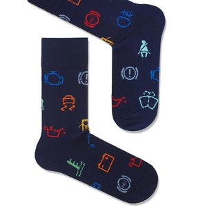 Check Engine Lights Socks: Funny Mismatched Men&#39;s Socks