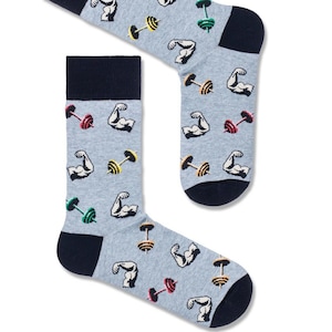 Gym Fitness Bodybuilding Unisex Socks, Socks, Funny Socks, Cozy Socks,Crazy Socks, Colorful Socks, Gift Idea, Perfect Gift, Mismatched