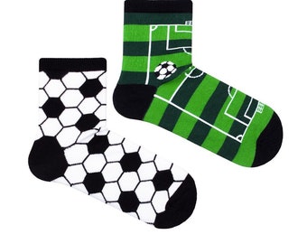 Chaussettes pour homme, joueur de football, chaussettes amusantes, chaussettes confortables, chaussettes folles, chaussettes colorées, idée cadeau, cadeau parfait, chaussettes dépareillées