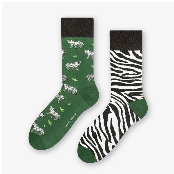 Zebra Stripes Wild Horse Unisex Socks, Funny Socks, Cozy Socks, Crazy Socks, Colorful Socks, Gift Idea, Perfect Gift, Mismatched Socks