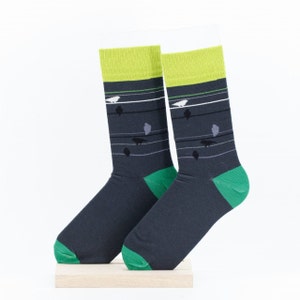 Bird Print Cotton Socks: Unisex Cozy Novelty Socks