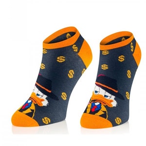 Scrooge McDuck Money Dollar Lucky Unisex Socks, Funny Socks, Cozy Socks, Crazy Socks, Colorful Socks,Gift Idea,Perfect Gift, Mismatched Sock