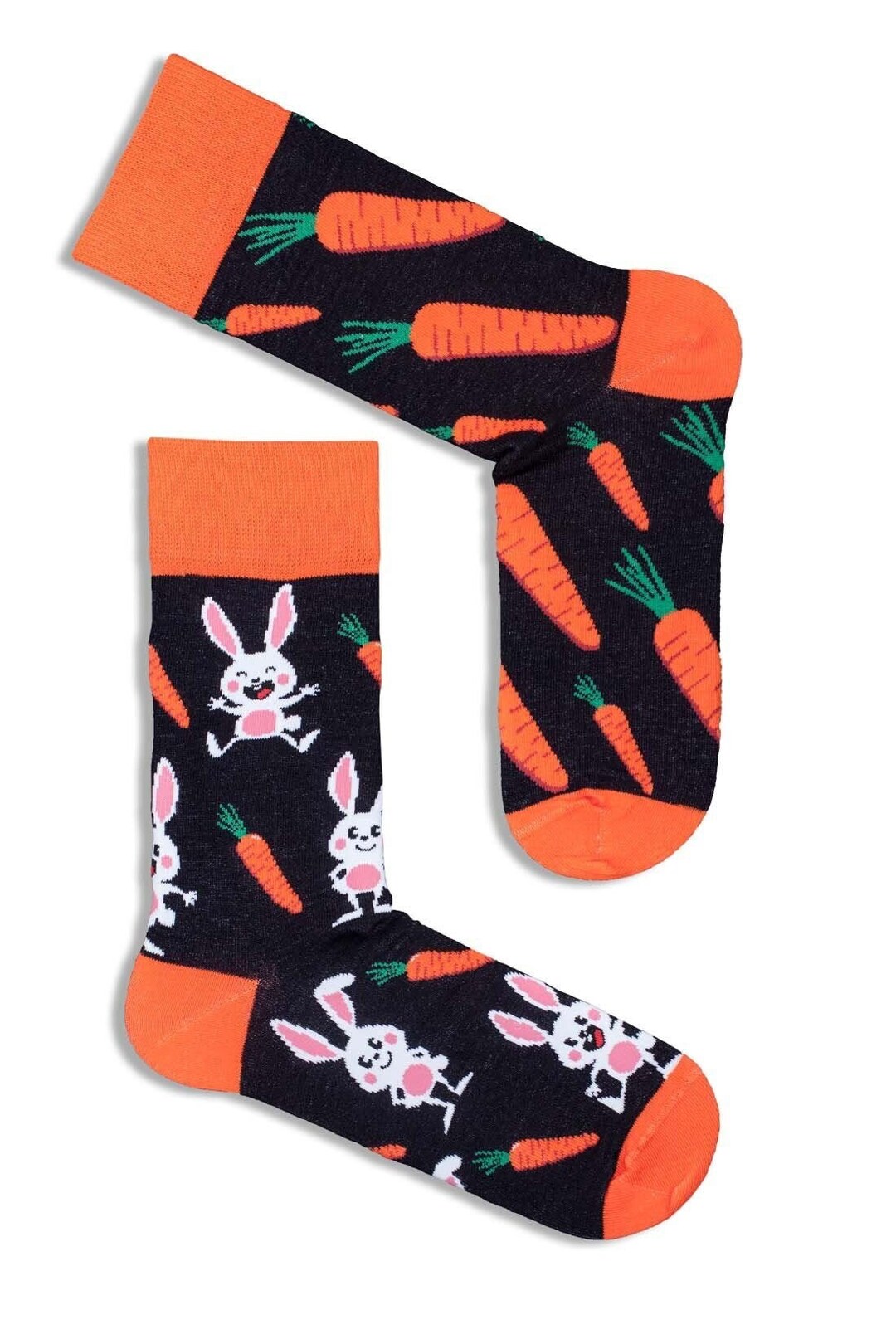 White Rabbit Bunny Carrot Men Socks, Funny Socks, Cozy Socks, Crazy ...