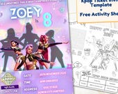 Kpop Demon Hunters Invitation,Kpop Demon Hunters Ticket,HuntrixVIP Concert Pass,Editable Ticket Invitation,Huntrix Invite+Free ActivitySheet