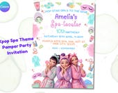 Kpop Spa Party Invitation | Editable Pamper Party Invite | Tween Girls Sleepover | SpaTacular Invite |Girl Spa Invite | Kpop Birthday Invite