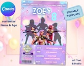 Kpop Demon Hunters Invitation,Kpop Demon Hunters Ticket,HuntrixVIP Concert Pass,Editable Ticket Invitation,Huntrix Invite+Free ActivitySheet