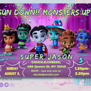 Super Monsters Invitation | Editable Canva Birthday Template | Drac, Katya, Lobo | Custom Digital Download| Super Monsters Party Invites image 9