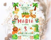 Animal/Jungle Party Birthday Invitation - Personalized | Made to Order | Kids Zoo Safari Party Invite