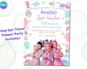 K-pop Spa Party Invitation | Editable Pamper Party Invite | Girls Sleepover | SpaTacular Invite | Tween Spa Invite | Canva