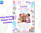 Kpop Spajama Invitation | Editable Sleepover Invite | Girls Pamper Party | Spa Birthday | Spa Birthday Invitation | Kpop Demon Birthday