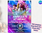 Kpop Demon Hunters Birthday Invitation | Huntrix Party Invite | Huntrix Birthday Party | Canva Template | Instant download