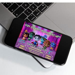 Super Monsters Invitation | Editable Canva Birthday Template | Drac, Katya, Lobo | Custom Digital Download| Super Monsters Party Invites image 3