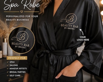 Custom Spa Robe with Logo | Personalized Beauty Robe | Bridal Getting Ready Robe | Luxury Salon & Self Care Gift